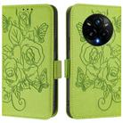 For Realme 14 Pro+ 5G Embossed Rose RFID Anti-theft Leather Phone Case(Green) - 2