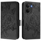 For Realme P3 5G Embossed Rose RFID Anti-theft Leather Phone Case(Black) - 2