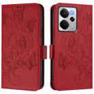 For Realme 14 5G / 14T 5G Global Embossed Rose RFID Anti-theft Leather Phone Case(Red) - 2