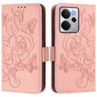 For Realme 14 5G / 14T 5G Global Embossed Rose RFID Anti-theft Leather Phone Case(Pink) - 2
