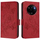 For Realme Narzo 80 Pro / 14 Pro 5G India Embossed Rose RFID Anti-theft Leather Phone Case(Red) - 2