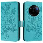 For Realme Narzo 80 Pro / 14 Pro 5G India Embossed Rose RFID Anti-theft Leather Phone Case(Light Blue) - 2