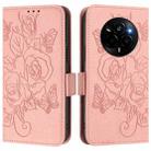 For Realme Narzo 80 Pro / 14 Pro 5G India Embossed Rose RFID Anti-theft Leather Phone Case(Pink) - 2