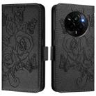 For Realme Narzo 80 Pro / 14 Pro 5G India Embossed Rose RFID Anti-theft Leather Phone Case(Black) - 2