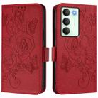 For Realme 14x Global / V70 5G / C75 5G Embossed Rose RFID Anti-theft Leather Phone Case(Red) - 2