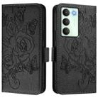 For Realme 14x Global / V70 5G / C75 5G Embossed Rose RFID Anti-theft Leather Phone Case(Black) - 2