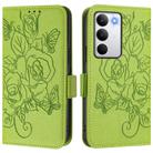 For Realme C71 4G Global Embossed Rose RFID Anti-theft Leather Phone Case(Green) - 2