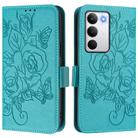 For Realme C71 4G Global Embossed Rose RFID Anti-theft Leather Phone Case(Light Blue) - 2