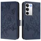 For Realme C71 4G Global Embossed Rose RFID Anti-theft Leather Phone Case(Dark Blue) - 2