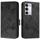 For Realme C71 4G Global Embossed Rose RFID Anti-theft Leather Phone Case(Black) - 2