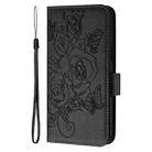 For Realme P4 5G Embossed Rose RFID Anti-theft Leather Phone Case(Black) - 2