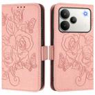 For Realme P4 Pro 5G Embossed Rose RFID Anti-theft Leather Phone Case(Pink) - 1