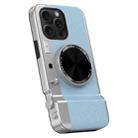 For iPhone 15 Pro Max 3D Retro Bluetooth Camera Magsafe Mirror Phone Case(Light Blue) - 1