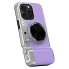 For iPhone 15 Pro 3D Retro Bluetooth Camera Magsafe Mirror Phone Case(Lavender Purple) - 1