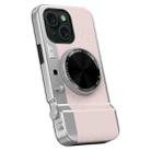 For iPhone 14 3D Retro Bluetooth Camera Magsafe Mirror Phone Case(Pink) - 1