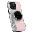 For iPhone 13 3D Retro Bluetooth Camera Magsafe Mirror Phone Case(Pink) - 1