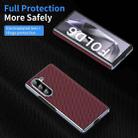 For Samsung Galaxy Z Fold6 5G Electroplated Carbon Fiber Pattern Folding Phone Case with Hinge(Red) - 3