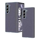 For Samsung Galaxy Z Fold6 5G Electroplated Carbon Fiber Pattern Folding Phone Case with Hinge(Grey) - 1