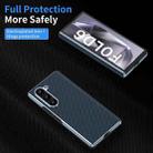 For Samsung Galaxy Z Fold6 5G Electroplated Carbon Fiber Pattern Folding Phone Case with Hinge(Blue) - 3