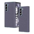 For Samsung Galaxy Z Fold5 5G Electroplated Carbon Fiber Pattern Folding Phone Case with Hinge(Grey) - 1