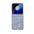 For Motorola Razr 50 Pearlescent Shell Texture Phone Case(White) - 1