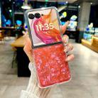For Motorola Razr 50 Ultra Pearlescent Shell Texture Phone Case(Red) - 2