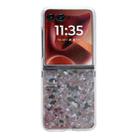 For Motorola Razr 60 Ultra Pearlescent Shell Texture Phone Case(Pink Green) - 1
