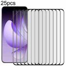 For OPPO Reno13 Pro 5G Global 25pcs Full Glue 9H HD 3D Curved Edge Tempered Glass Film(Black) - 1