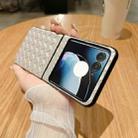 For Motorola Razr 50 Woven Texture Folding PU Phone Case(Silver) - 3