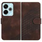 For Redmi 13 4G YX0060 Elephant Head Embossed Phone Leather Case with Lanyard(Coffee) - 1