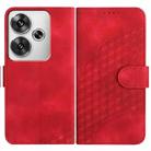 For Redmi Turbo 3 / Xiaomi Poco F6 YX0060 Elephant Head Embossed Phone Leather Case with Lanyard(Red) - 1