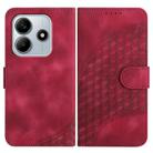 For Redmi Note 14 5G YX0060 Elephant Head Embossed Phone Leather Case with Lanyard(Rose Red) - 1