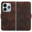 For Redmi Note 14 5G YX0060 Elephant Head Embossed Phone Leather Case with Lanyard(Coffee) - 1