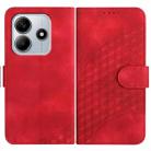 For Redmi Note 14 5G YX0060 Elephant Head Embossed Phone Leather Case with Lanyard(Red) - 1