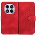 For Redmi Note 14 Pro 5G Elephant Head Embossed Phone Leather Case with Lanyard(Red) - 1