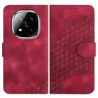 For Redmi Note 14 Pro+ 5G Elephant Head Embossed Phone Leather Case with Lanyard(Rose Red) - 1
