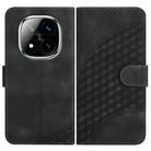 For Redmi Note 14 Pro+ 5G Elephant Head Embossed Phone Leather Case with Lanyard(Black) - 1
