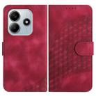 For Redmi Note 14 4G 163.25mm Elephant Head Embossed Phone Leather Case with Lanyard(Rose Red) - 1