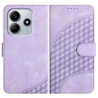 For Redmi Note 14 4G 163.25mm Elephant Head Embossed Phone Leather Case with Lanyard(Light Purple) - 1