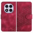 For Redmi Note 14 Pro 4G Elephant Head Embossed Phone Leather Case with Lanyard(Rose Red) - 1