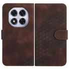 For Redmi Note 14 Pro 4G Elephant Head Embossed Phone Leather Case with Lanyard(Coffee) - 1
