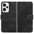 For Redmi Note 12 Turbo / Xiaomi Poco F5 Elephant Head Embossed Phone Leather Case with Lanyard(Black) - 1