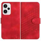 For Redmi Note 12 Turbo / Xiaomi Poco F5 Elephant Head Embossed Phone Leather Case with Lanyard(Red) - 1