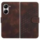 For Redmi Turbo 4 / Xiaomi Poco X7 Pro Elephant Head Embossed Phone Leather Case with Lanyard(Coffee) - 1