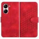 For Redmi Turbo 4 / Xiaomi Poco X7 Pro Elephant Head Embossed Phone Leather Case with Lanyard(Red) - 1
