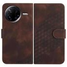 For Redmi K80 / Xiaomi Poco F7 Pro Elephant Head Embossed Phone Leather Case with Lanyard(Coffee) - 1