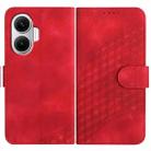 For Redmi Turbo 4 Pro / Xiaomi Poco F7 Elephant Head Embossed Phone Leather Case with Lanyard(Red) - 1