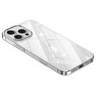 For iPhone 15 Pro Max Electroplated PC Hybrid Glitter Glass Phone Case(Transparent) - 1