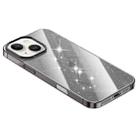 For iPhone 13 Electroplated PC Hybrid Glitter Glass Phone Case(Black) - 1