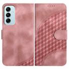 For Samsung Galaxy M14 5G / F14 5G Elephant Head Embossed Phone Leather Case with Lanyard(Pink) - 1